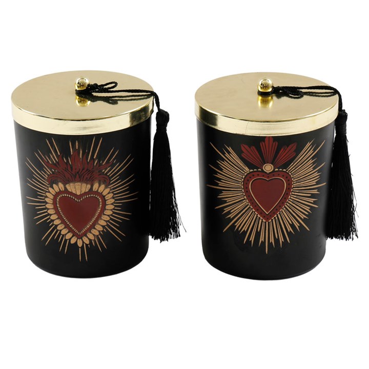 10cm Sacred Heart Candle with Gold Lid