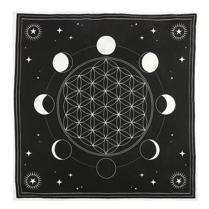 70x70cm Moon Phase Crystal Grid Altar Cloth