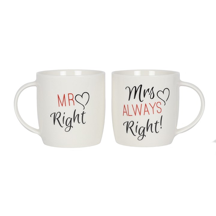 Mr & Mrs Right Couples Mug Set