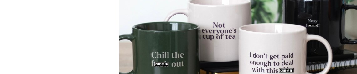 Sweary gifts and novelty items from the Dark Humour collection. Includes rude mugs, sleep masks and sarcastic accessories for adults with a cheeky sense of humour. Ideal for gift shops and retailers catering to bold personalities. No minimum order, ships worldwide.