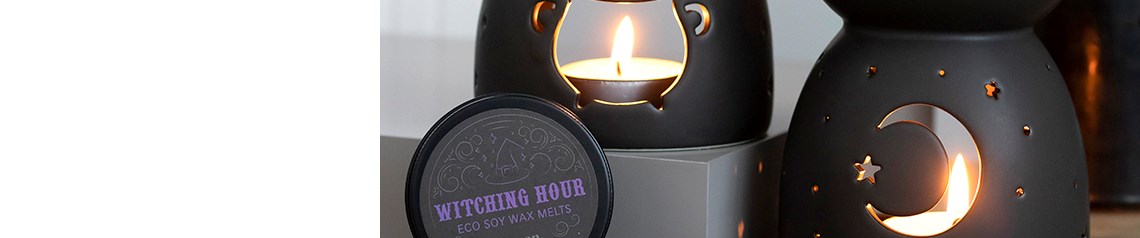 Wholesale spell incense from Lisa Parker, gothic-shaped oil burners and novelty incense cone burners. Ideal for spiritual shops, gothic retailers and alternative gift stores. No minimum order and worldwide shipping.