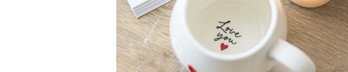 Sentimental gifts and keepsakes from the Heart to Heart collection. Features red heart motifs and heartfelt messages on neutral-toned accessories. Ideal for Valentines Day, anniversaries or everyday gifting. No minimum order, ships worldwide.