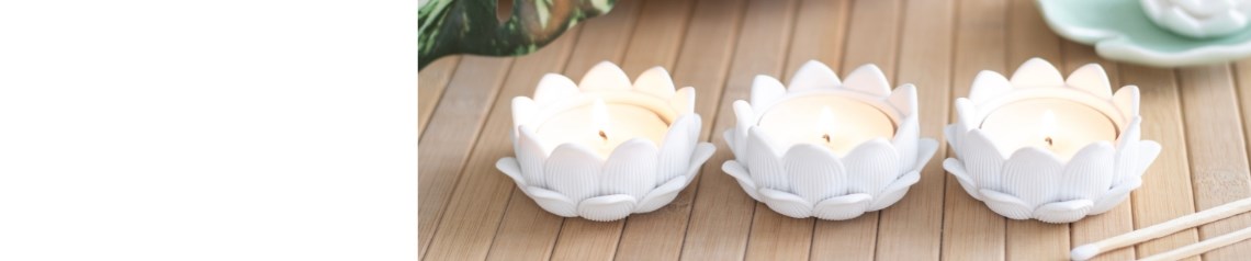 Spiritual lotus wellbeing gift collection with incense holders, mindfulness journals, oil burners and soft home decor, designed to create calm and relaxing spaces. Ideal for yoga studios, meditation rooms, spas and holistic retailers. Wholesale spiritual gifts for gift shops and online stores. No minimum order with worldwide shipping and competitive delivery.