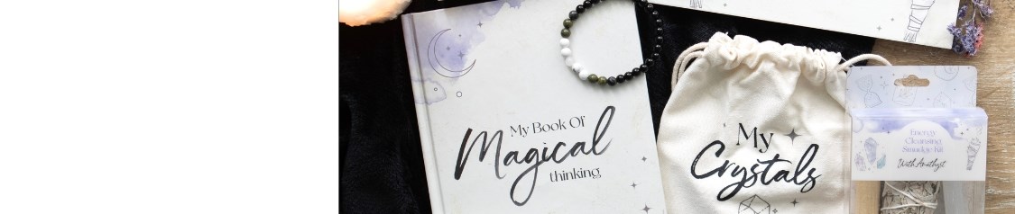 Self-care witchcraft gifts with spell kits and smudge sticks. Light, positive energy for modern mystical lifestyles. Perfect for holistic and gift shops.