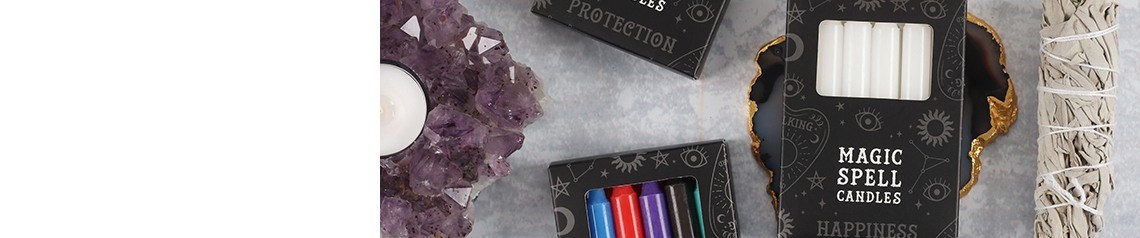 Wholesale Gothic, Wiccan and Pagan products including magic spell supplies, altar tools, occult gifts, and exclusive licensed designs. Ideal for metaphysical stores, witchcraft suppliers and alternative lifestyle shops. Trade orders welcome and we ship worldwide.