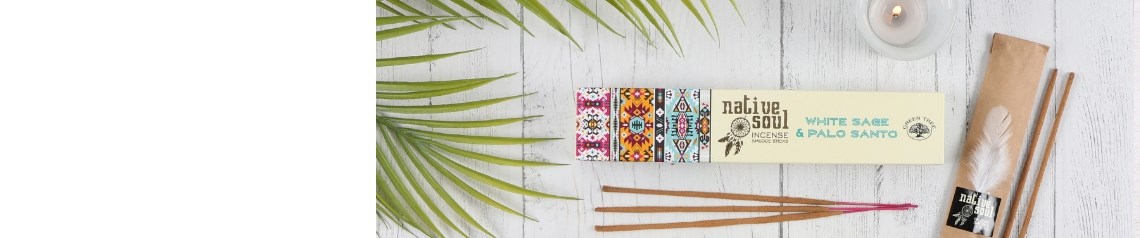 Fragrant incense sticks and cones for relaxation and meditation. The Native Soul range offers soothing scents with no minimum order and fast worldwide shipping.