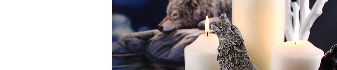 Wholesale wolf-themed gifts and home accessories. Includes Anne Stokes artwork and bestselling wolf incense burners.