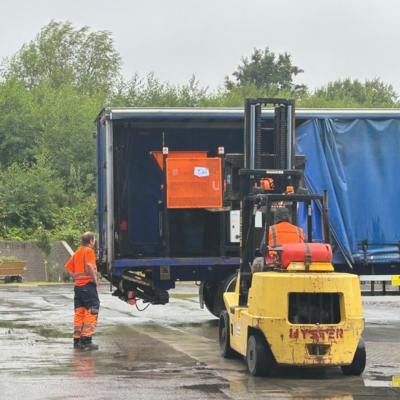 Cardboard Shredder Being Delivered