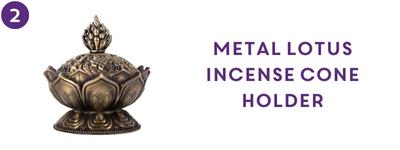 Metal Lotus Incense Cone Holder