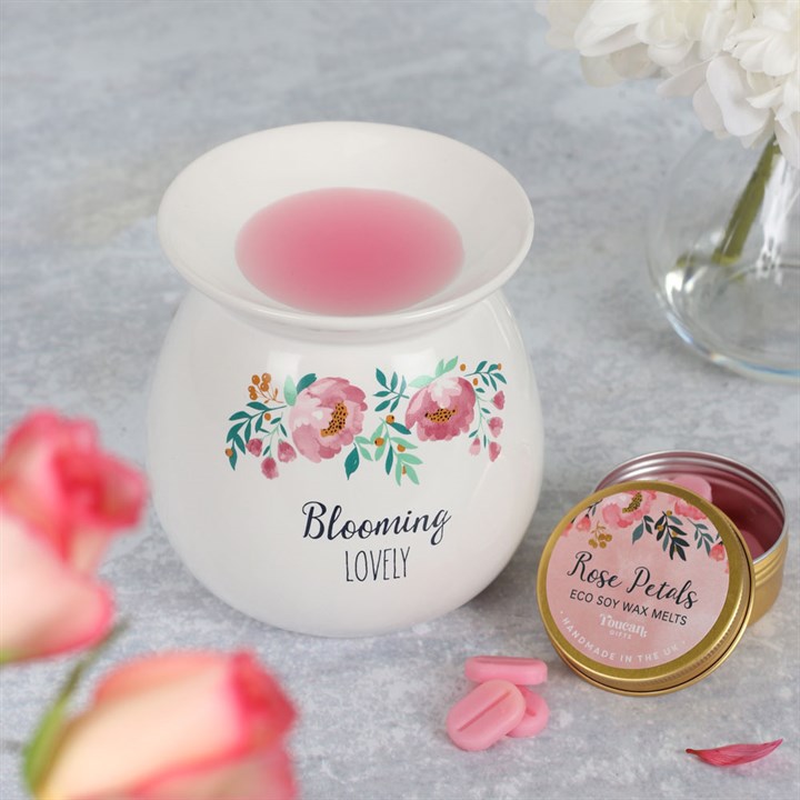 Large Blooming Lovely Wax Melt Burner Gift Set Something Different