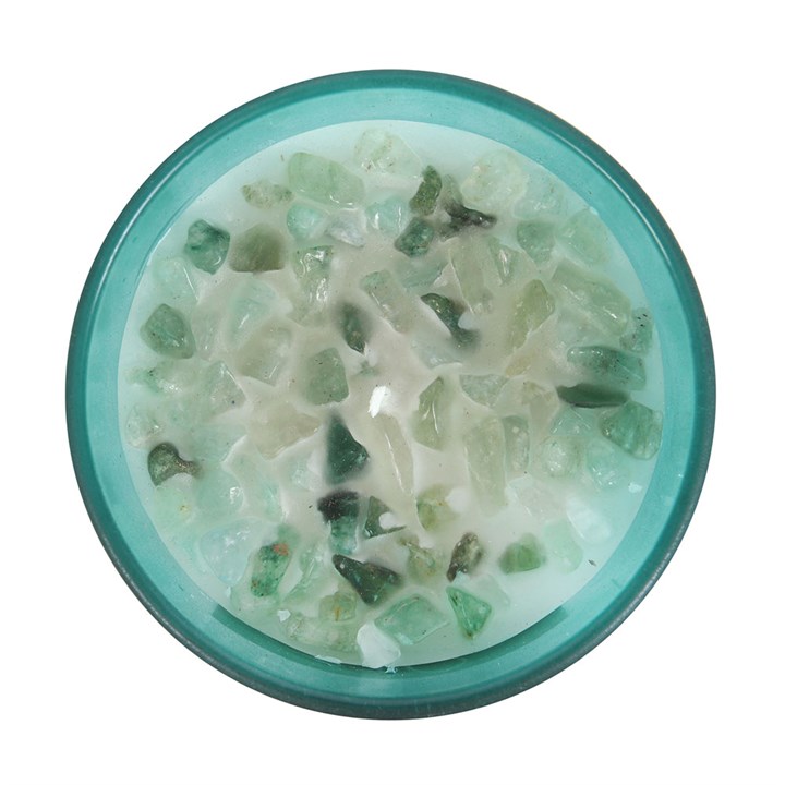 Heart Chakra Mint Crystal Chip Candle Something Different Wholesale