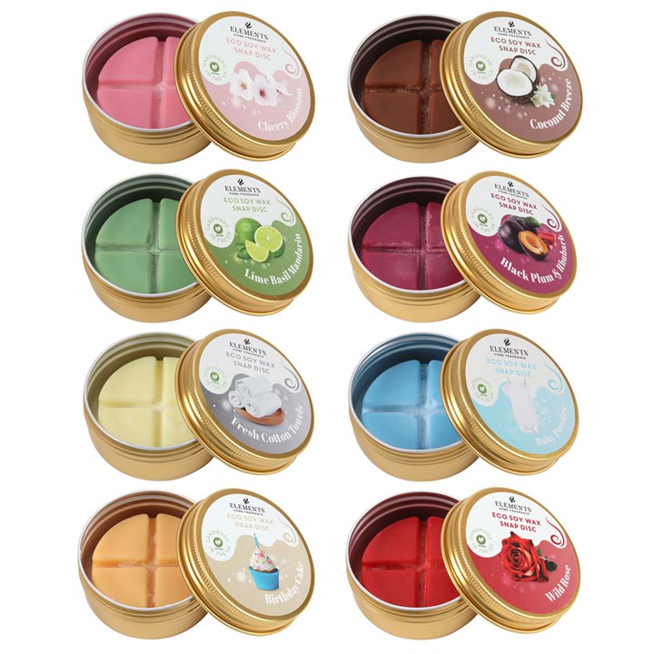 Set of 32 Classic Mixed Fragrance Soy Wax Snap Discs Something