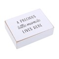 Precious Little Miracle Motto Plaque in Hessian Bag