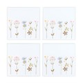 Floral Glass Coaster Set