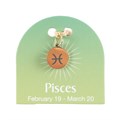 Pisces Gold Tone Zodiac Sign Charm