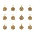 Set of 12 Gold Tone Zodiac Sign Charms