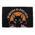 Black Welcome to Purr-adise Cat Doormat