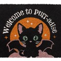 Black Welcome to Purr-adise Cat Doormat
