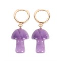 Amethyst Crystal Mushroom Earrings