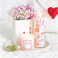 Valentine Postage Stamp Print Sparkling Rose Tube Candle