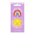 Set of 2 Rainbow and Sun Pin Badges