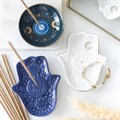 White Hand of Hamsa Incense Holder and Trinket Dish