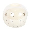 White Iridescent Star Oil Burner and Wax Warmer