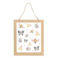 Floral Bug Print Glass Wall Hanging
