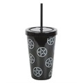 Pentagram Plastic Tumbler with Straw