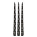 Set of 3 Black Magic Pentagram Taper Candles