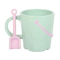 Pastel Bucket Mug with Spade Spoon