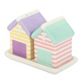 Pastel Beach Hut Salt and Pepper Shakers