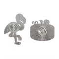 Dead Cool Skeleton and Flamingo Enamel Pin Badges