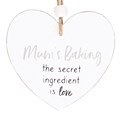 Mum's Baking Secret Ingredient Hanging Heart Sentiment Sign