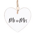 Mr and Mrs Hanging Heart Sentiment Sign