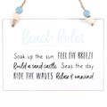 Beach Rules Hanging Sign
