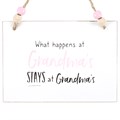What Happens at Grandma's Hanging Sign