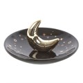 Gold Crescent Moon Incense Stick Holder
