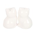 White Cat Shaped Salt and Pepper Shakers
