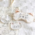 Sitting White Cat Face Trinket Dish