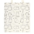 White Cat Print Polycotton Tote Bag