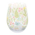 Luna Bloom Floral Print Stemless Glass