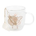 Luna Moth Double Walled Glass Mug with Crystal Tea Infuser