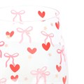 Bow and Heart Print Stemless Glass
