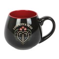 Love Lives Here Folk Heart Rounded Mug