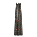 Set of 3 Black Midnight Print Taper Candles