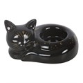Black Cat Magick Curled Cat Tealight Holder