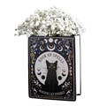 Black Cat Magick Book Shaped Flower Vase