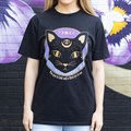 Mystic Mog Black Cat Unisex T-shirt Size XXL