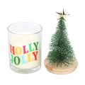 Holly Jolly Pine & Fir Glass Candle with Tree